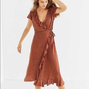 Kimchi Blue Ruffle Midi Wrap Dress